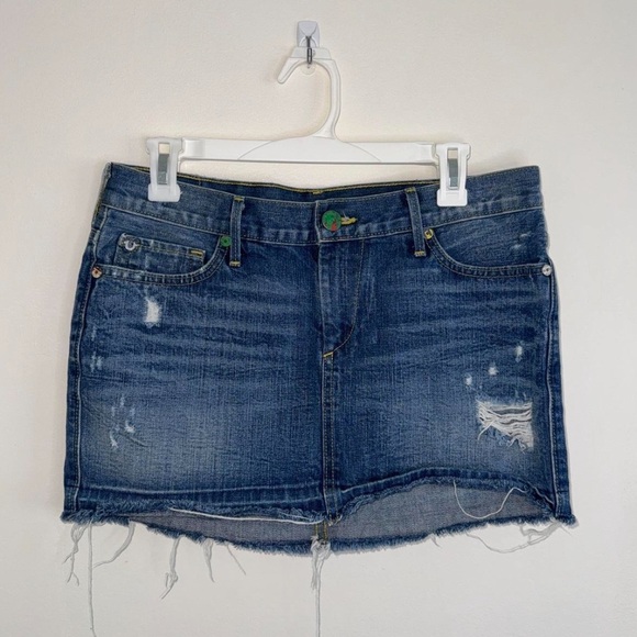 Vintage True Religion Denim Mini Skirt 28/6 - Picture 1 of 6